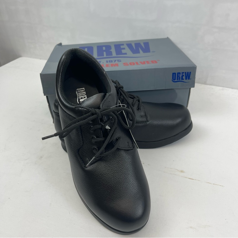 Drew Zip II Men’s Black Tumbled Nappa Leather Oxford Shoes Size 8 WW Extra‎ Wide